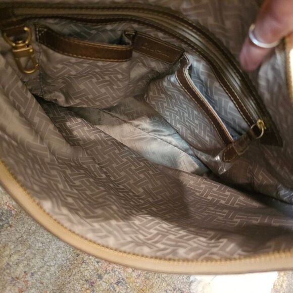 Cole Haan Leather Gold Hobo Handbag with Cloth Bag - Picture 8 of 14